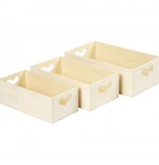 Wooden Trays with Heart Cut-Out Handles